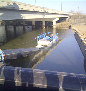 Desviación del rio para realizar las reparaciones en represa